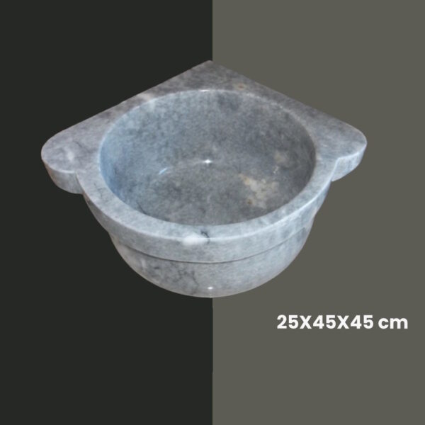 Afyon Gri Mermer Düz Köşe Kurna | Doğal Taş Hamam Kurnası