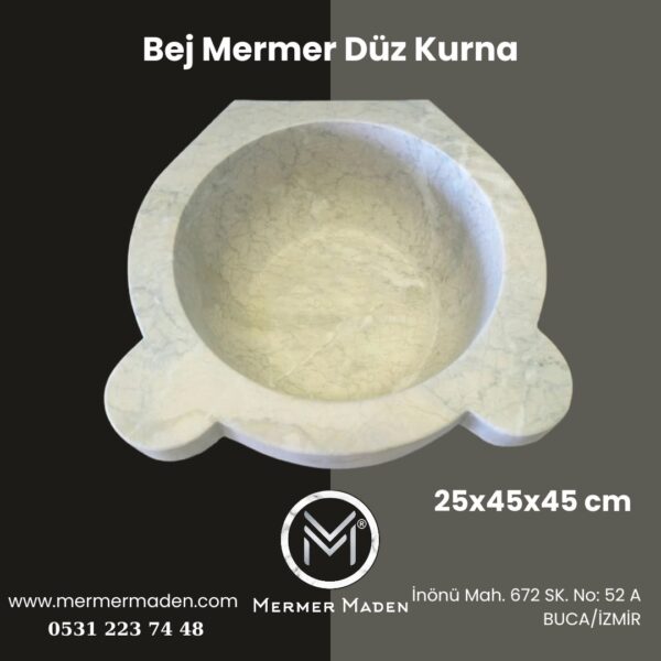 Bej Mermer Düz Kurna | Doğal Taş Hamam Kurnası
