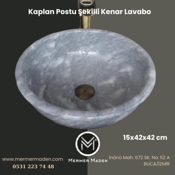 Kaplan Postu Şekilli Kenar Lavabo | Modern ve Şık Doğal Taş Lavabo