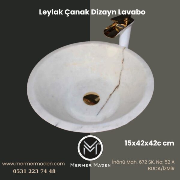 Leylak Çanak Dizayn Lavabo | Modern ve Şık Doğal Taş Lavabo
