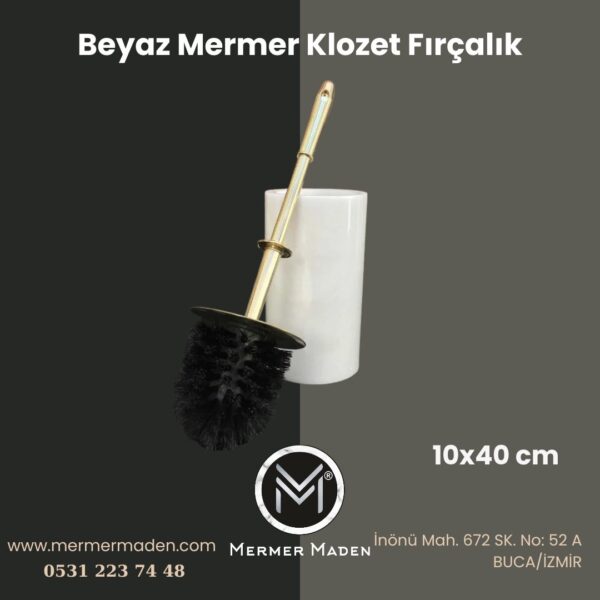 Beyaz Mermer Klozet Fırçalık