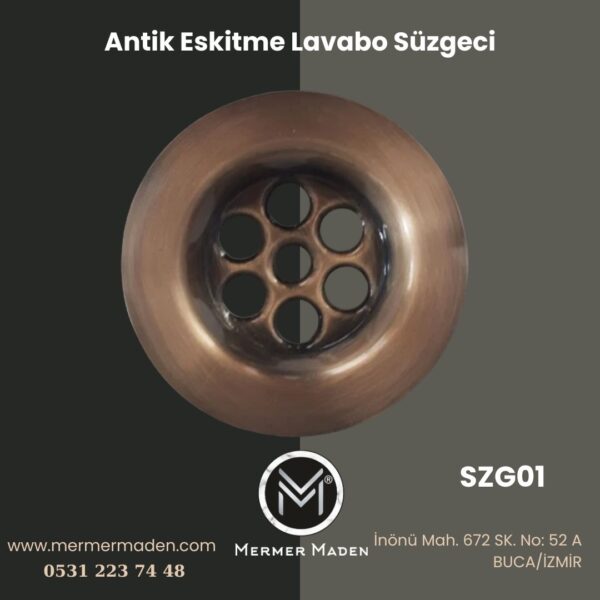 Antik Eskitme Lavabo Süzgeci