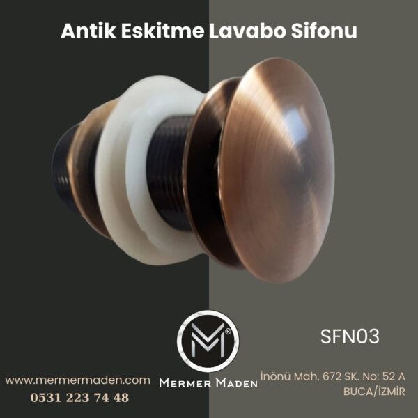 Antik Eskitme Lavabo Sifonu