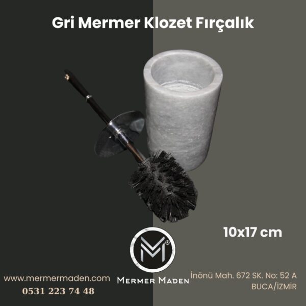 Gri Mermer Klozet Fırçalık