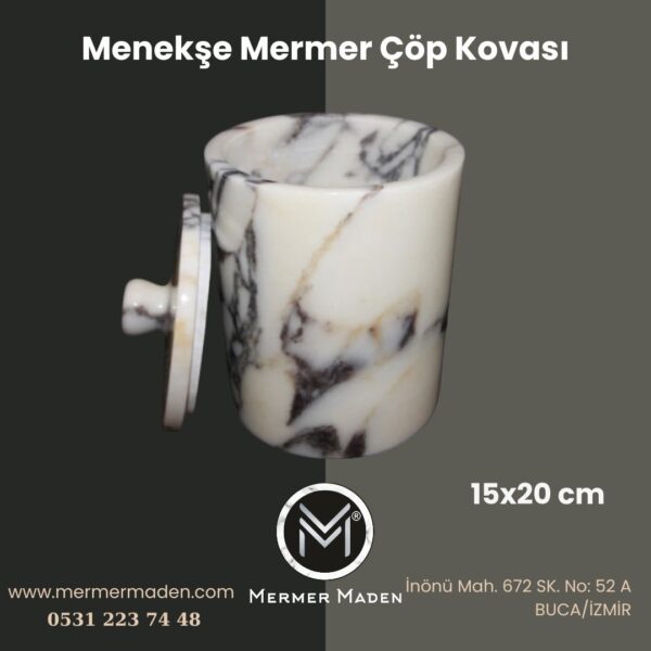 Menekşe Mermer Çöp Kovası