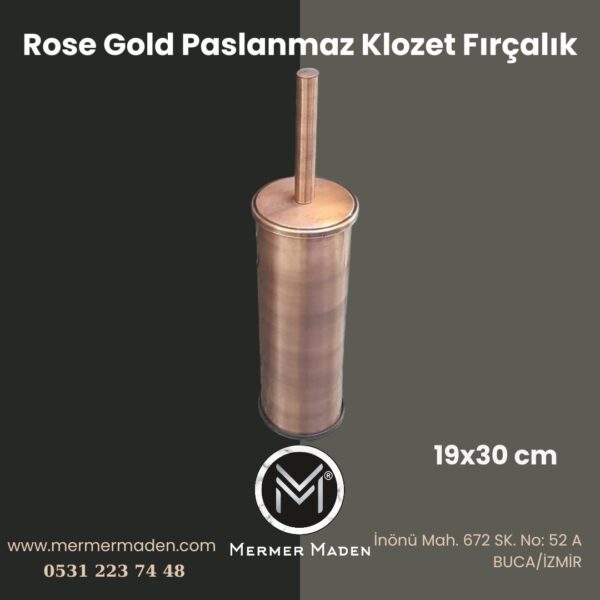 Rose Gold Paslanmaz Klozet Fırçalık
