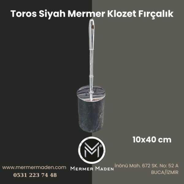 Toros Siyah Mermer Klozet Fırçalık