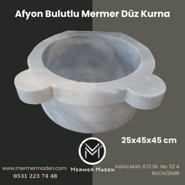 Afyon Bulutlu Mermer Düz Kurna | Doğal Taş Hamam Kurnası
