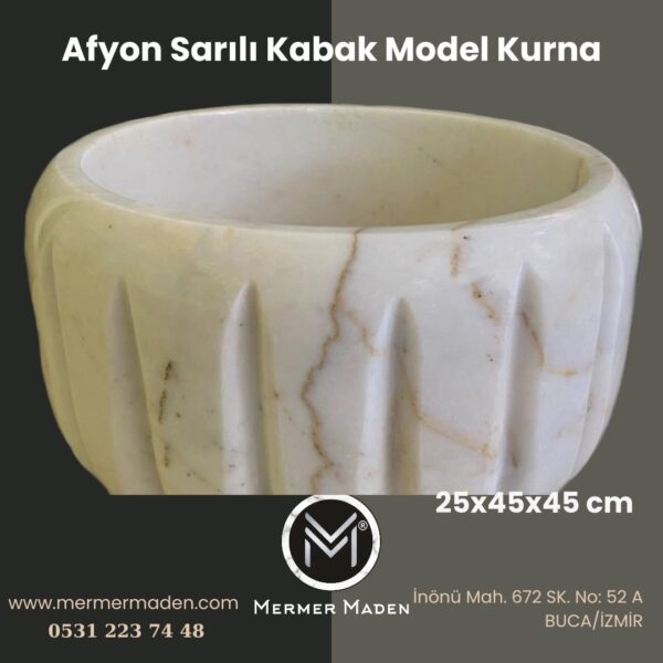 Afyon Sarılı Kabak Model Kurna | Doğal Taş Hamam Kurnası