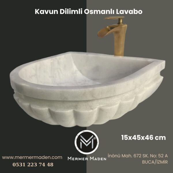 Kavun Dilimli Osmanlı Lavabo | Modern ve Şık Doğal Taş Lavabo
