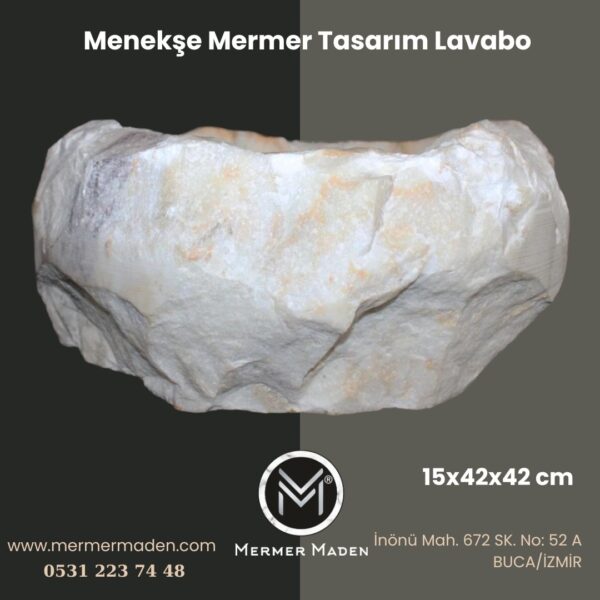 Menekşe Mermer Tasarım Lavabo | Modern ve Şık Doğal Taş Lavabo