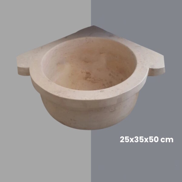 Traverten Düz Köşe Kurna | Doğal Taş Hamam Kurnası