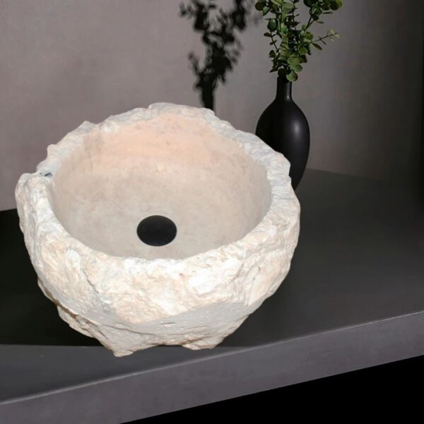 Traveten Şekilsiz Patlatma Lavabo | Modern ve Şık Doğal Taş Lavabo