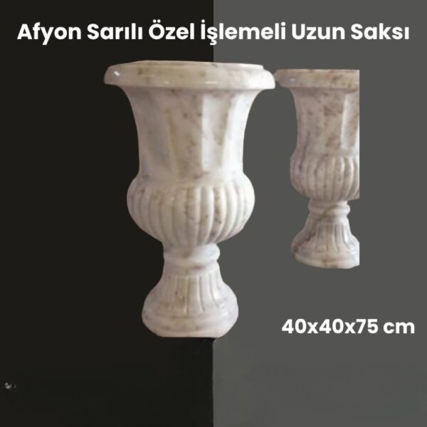 Afyon Sarılı Özel İşlemeli Uzun Saksı