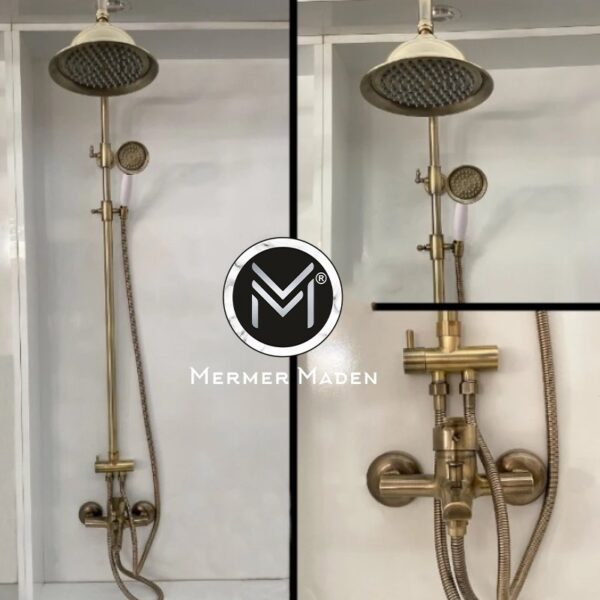 Antik Roma Model Duş Seti | Modern ve Şık Pirinç