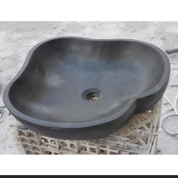Bazalt Siyah Şekilsiz Lavabo | Modern ve Şık Doğal Taş Lavabo