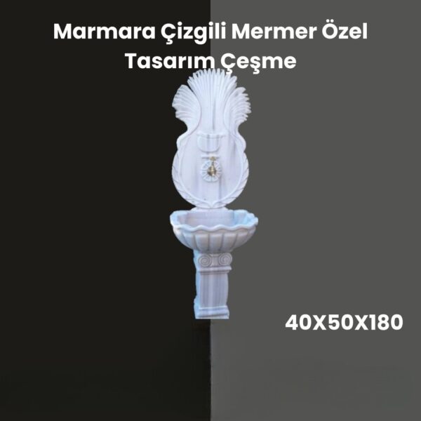 Marmara Çizgili Mermer Özel Tasarım Çeşme